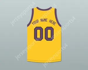 Anpassad Nay Mens Youth/Kids Cole Brown ditt namn här 00 Yellow Basketball Jersey med Martin Patch Top Stitched S-6XL