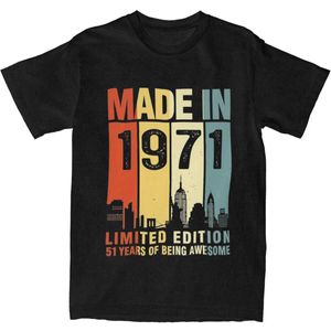 Herren-T-Shirts 1971 Herren T-Shirt Hip Hop ist ein tolles Geburtstags-Sommer-T-Shirt mit einem Retro gemusterten Baumwollkleid in Plus Sizel2405