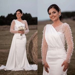 Design em vestidos Sereia de casamento peito elegante pregas elegantes cinturão destacável cinto sem costas Zipper personalizado feito plus size vestido de noiva vestidos de novia