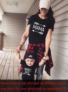 Família combinando roupas 1pcs mamãe me camisa mamãe e mamas menino mãe e filho combinando camisas mamas garoto mama com flechas mamãe de menino menino roupas de mãe d240507