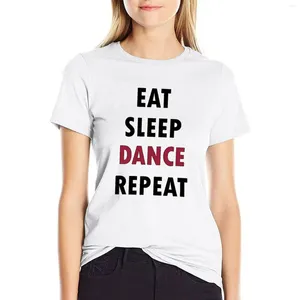 女性のポロは食べます。寝る。ダンス。繰り返す。 Tシャツは、女性のためのレディ服Tシャツをトップスします