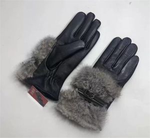 2021 guanti in pelle di nuove donne in cuoio invernale per capelli caldi con coniglio caloroso Mashi