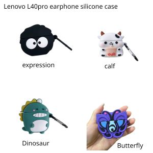 Adapter Lenovo LP40Pro Söt Bluetooth -headset Dropresistant Soft Shell Protective Cover Upgraded Version LP40SPRO Cartoon Silicone