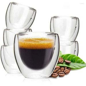 SCHEDE DI VINE 2/4/6pc 80 ml/250 ml/350 ml/450 ml tazze da caffè a doppia parete isolante