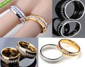 30Pcs Golden Silver Zircon Comfortable stainless steel rings whole lot9234517