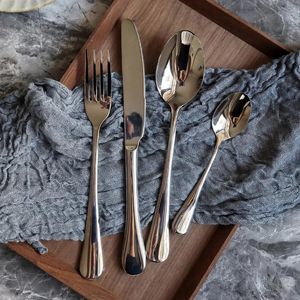 Servis uppsättningar förtjockad högkvalitativ stekkniv och gaffel set el western bordsartar elegant rostfritt stålsked