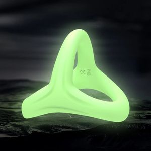 Anello di cazzo a silicone morbido colorato per uomini Ritardo di eiaculazione Noctilucente Anello del pene Castità Cagi per adulti Puntecine per uomini 240506