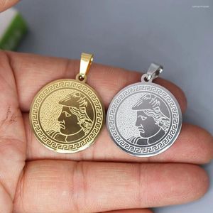 Colares pendentes 2pcs/lote antigo charme de tetradrachmon grego para pulseiras de colar artesanato de jóias fazendo descobertas de aço inoxidável feitas à mão