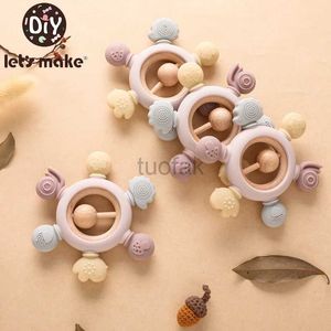 Banyo oyuncakları 1 adet silikon teether bebek dümen şekli ahşap teether halka çocuk hediye bpa ücretsiz silikon çocukları eşyalar çocuk diş çıkarma oyuncak d240507