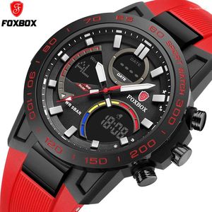 Armbandsur Lige Fashion Luxury Watch Men 50atm Waterproof Date Clock Sports Quartz Men's Watches Dual Digital Display Electronic