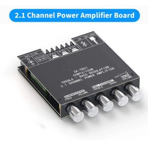 Amplifier ZKTB21 ZKMT21 Bluetooth 5.0 Stereo Audio Receiver Amplifier Board 2.1 Channel Mini Subwoofer TPA3116D2 50WX2+100W