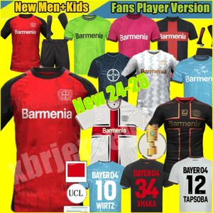 4xl 23 24 25 Bayer Leverkusen Soccer Jerseys Wirtz Boniface Frimpong Hincapie Hofmann Tapsoba Palacios Grimaldo 2023 2024ホームアウェイ3番目のメンズフットボールシャツ