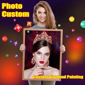 Handwerk persönliches Bild Diamant Malmale Fotos benutzerdefinierte volle quadratische runde Strass Diamond Stickerei Hochzeit Home Decor Geschenk