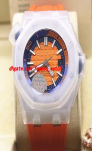 Lüks kol saati dalgıç turuncu kadran stooa070ca01 kauçuk bileklik mekanik saat erkekler en kaliteli yeni varış 3541069