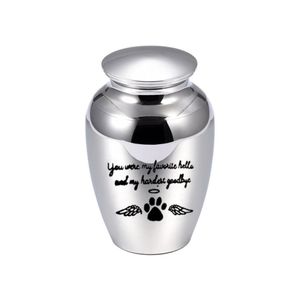 70x45MM Angel wings cremation urn for pet ashes pendant dog paw print aluminum alloy ashes holder keepsake You were my favorite h5094951