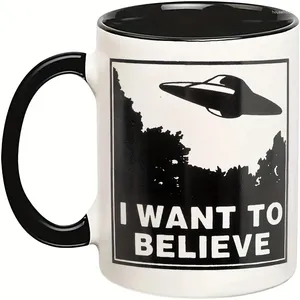 Mugs 11oz Ceramic UFO Mug - Perfekt för kaffe te och främmande älskare dubbelsidig design unik presentidé