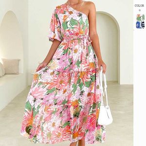 Vestido de grife de designer verão novo vestido impresso elegante manga curta vestido de férias longas vestidos longos femininos vestidos de tamanho