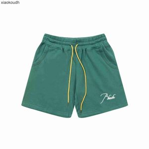 Rhude High -End -Designer -Shorts für Chaopai Trendy Micro Stickerei Schnürung Casual Shorts für Männer und Frauen High Street Beach Sport Capris mit 1: 1 Original -Labels