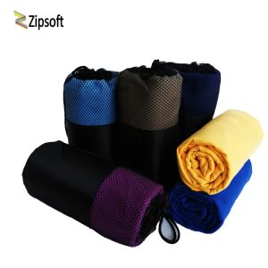 Handdukar zipsoft sporthanddukar strandhandduk mikrofiber tyg mesh väska snabbtork rese filt simning camping yogamat jul2021