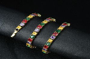 New Fashion Charm Colorful Hip Hop Personality Color AAA Zircon Necklace with Fourcolor Square Zircon Necklace Trendy Hiphop Acc1336351