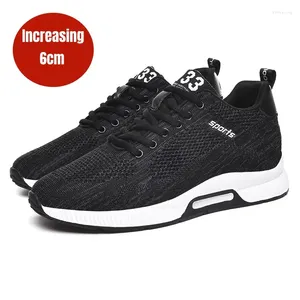 Casual Shoes PDEP Mesh Sports For Men Invisible Height Increase Zapatos 6cm Lift Elevator Sneakers Zapatillas De Hombre