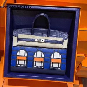 Womens Handbag House Bags Handmade Full Hand Sewn Custom American Crocodile Skin Bag Color Matching Genuine Leather Luxury Brand Platinum Have Logo