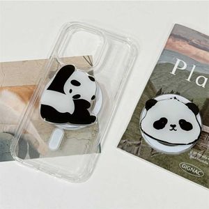 Mobiltelefone Reittiere Korean Cartoon süßer Panda Magnethalter Griptok Grip Tok Telefon Standhalter Support für iPhone für Pad Magsafe Smart Tok