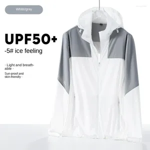 Men's Jackets Summer Sunscreen Jacket 2024 Color Blocking Ice Silk Hooded Outer Garment Casual Minimalist Couple Windbreaker