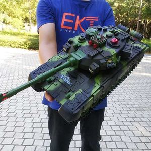 Electric/RC Car 33cm Super RC Tank Launch Tank Cross-Country Truleded Remote Control Carmer Battle Boy Toys For Boys Kids Gift T240506