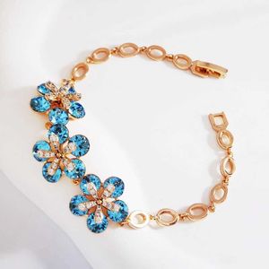 Ręcznie robione kryształy Bangle Damens z Austrii luksusowe prezenty biżuterii z nowymi kwiatami na imprezy Q240506