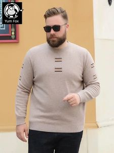 Men's Sweaters Yum! Fat Man Close Fitting Low Neck Woolen Sweater