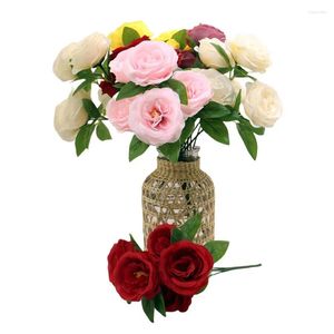 Dekorative Blumen 5pcs künstliche Big Head Peony Blume DIY Bouquet Materialpaket Haus Esstisch Dekoration Muttertag Geschenk