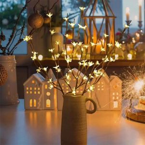 Stringhe 1pc 20 LED Blossom Tree Luci paesaggistica del matrimonio Birthday's Valentine Day Holiday Party da interno Outdoor caldo bianco