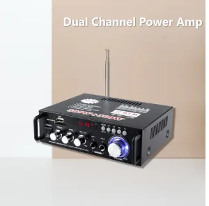 Amplifier 12V/220V BT298A 2CH Audiuo Mini Amp 300W*2 EU Plug LCD Display Digital HIFI Audio Stereo Power Amplifier Bluetoothcompatible