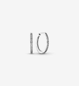 Autentisk 925 Sterling Silver Pave Spottande kubiska zirkoniumhoppörhängen Fashionörhängen smycken Tillbehör för kvinnor 9811681