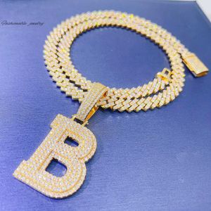 8mm Küba Zinciri Hiphop Bling Moissanit Elmaslar 925 Gümüş Başlangıç ​​Kolye