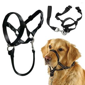 Dog Collars Adjustable Anti Barking Non Pull Nylon Leader Harness Head Collar Halter Muzzle