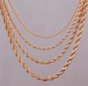 16quot18quot20quot24Quot Gold Rope Chain Halsband 2mm3mm4mm5mm för pendellrepsmycken Fynd3255142