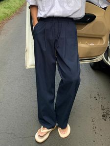Мужские штаны Syuhgfa 2024 Летний случайный корейский стиль ленивый ветер твердый цвет эластичные брюки для талии кружев
