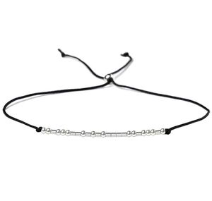 Código Morse Sterling Silver Tito Pulseira ajustável com Infinity Love Gold Crown Star Charm Bracelet for Girls Jewelry A304382520