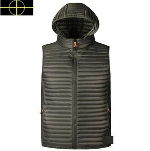 Stone Jacket Island Men's Designer Winter Down Vest Women mode Down Jackets Par Parka Parka Outdoor Warm Feather Coat Multicolor Vest 38