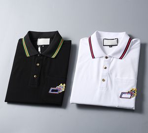 Sommarmän Polos T-shirts Bomullsskjortor Solid Color Short Sleeve Tops Slim Breattable Men's Streetwear Mane Tees Asia Size M-XXXL kläder #Popo