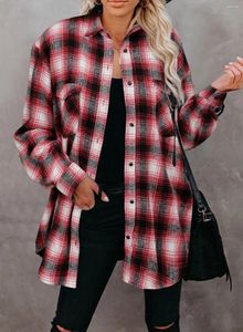 Women's Blouses N-style Retro Plaid Blouse 2024 Summer Style Design Feeling Small Relaxed Casual Shirt Long-sleeved Thin