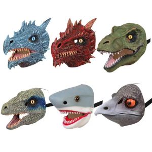 Maschere Nuova Halloween Dragon Dinosaur Maschera Open Mouth Latex Horror Dinosauro Cesto Dino Maschera Dino COSTRO COSTO COSTRUAGGI