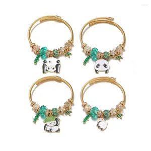 Link Bracelets Cross-border Product DIY Green Series Panda Bamboo Pendant And Animal Beaded Bracelet