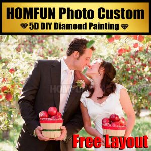 Craft HOMFUN Photos Custom! 5D DIY Diamond Painting 100% Full Drill Cross Stitch Embroidery Rhinestones Personal Picture Photos Custom