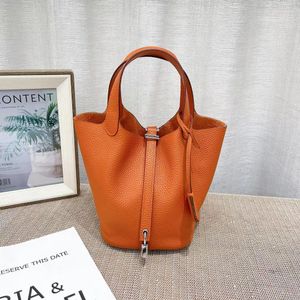 100% Genuine Leather Bucket Bags Women Designer Shoulder Bag Purses And Handbags Cow Skin Totes With Inside-bag Luxury Brand Fashion Handbag Large Capacity 2735