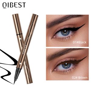 Eyeliner qibest svart flytande eyeliner blyerts vattentät smet bevis snabb torr naturlig eyeliner penna långvarig brun ögonfoder kosmetik