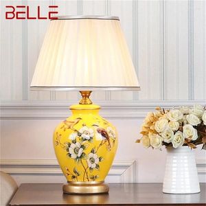 Table Lamps TEMAR Ceramic Copper Modern Luxury Pattern Desk Light LED Besjdes For Home Bedroom