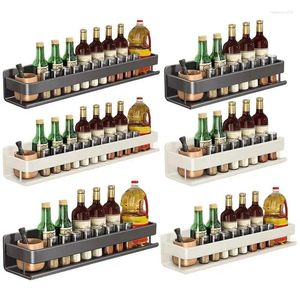 Küche Aufbewahrung Wandmontierter Gewürz Rack Schrank Organizer No-Drill Pantry Adhäsive Flaschenhalter Duschöl